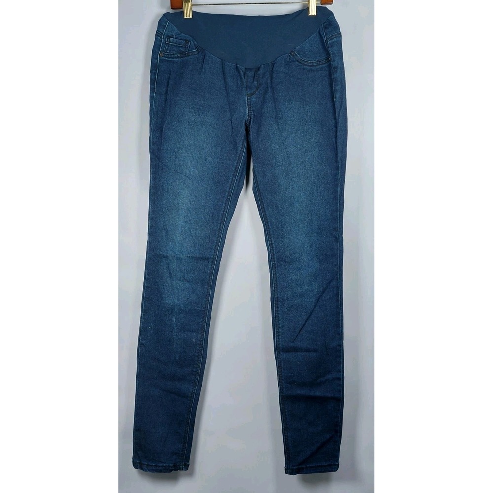 INDIGO BLUE Maternity Skinny‎ Jean Size ML Blue Secret Fit Belly Dark Wash